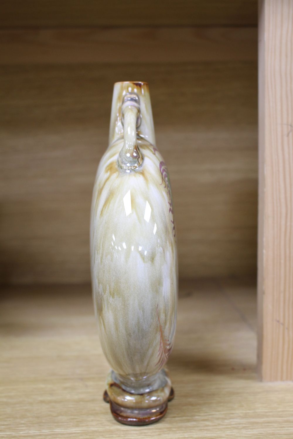 An unusual Doulton Lambeth moonflask, c.1895, H.21cm